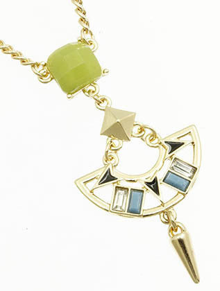 NECKLACE  LZN0248GDGRN - Scarvesnthangs
 - 3