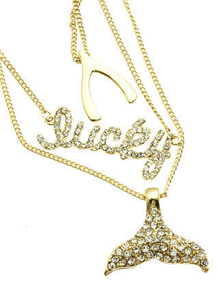 NECKLACE  MMN13846GDCLR - Scarvesnthangs
 - 3