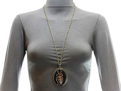 NECKLACE  MMN13965AGRED - Scarvesnthangs
 - 3