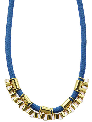 NECKLACE  MMN14772GDBLU - Scarvesnthangs
 - 2