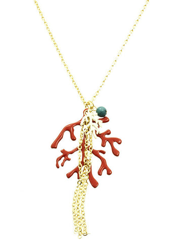 NECKLACE  MMN14992GDRED - Scarvesnthangs
 - 2