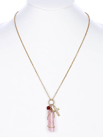 NECKLACE  MMN15013GDPNK - Scarvesnthangs
 - 2