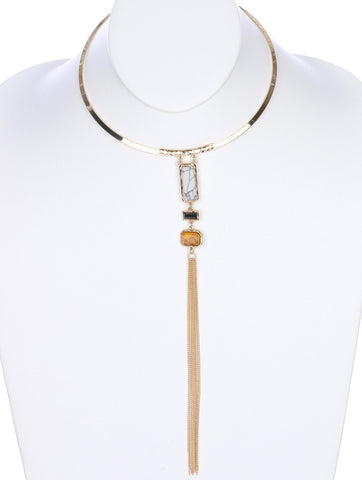 NECKLACE  MMN15176GDWHT - Scarvesnthangs
 - 2