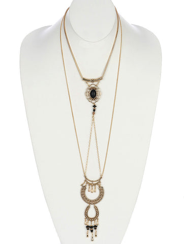 NECKLACE  MMN15297GDBLK - Scarvesnthangs
 - 2