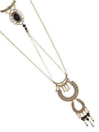 NECKLACE  MMN15297GDBLK - Scarvesnthangs
 - 3