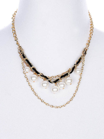 NECKLACE  NIN1409GDBLK - Scarvesnthangs
 - 2