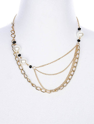 NECKLACE  NIN1412GDBLK - Scarvesnthangs
 - 2