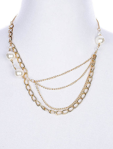 NECKLACE  NIN1412GDCLR - Scarvesnthangs
 - 2