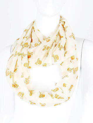 SCARF   SKULL PRINT  NLF5017CRM - Scarvesnthangs
 - 1