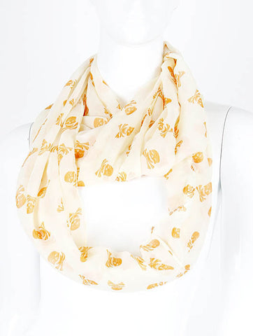 SCARF   SKULL PRINT  NLF5017CRM - Scarvesnthangs
 - 2