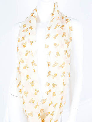 SCARF   SKULL PRINT  NLF5017CRM - Scarvesnthangs
 - 3