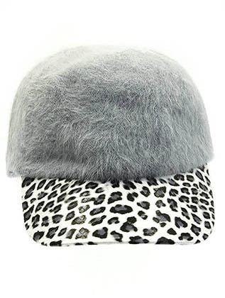 HAT AND CAP   LEOPARD PRINT  NLH2323GRY