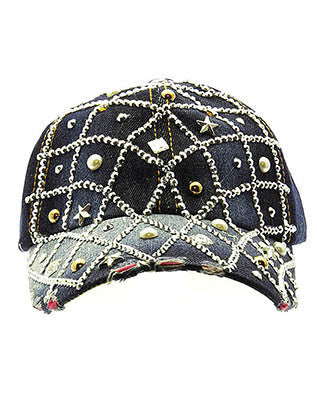 HAT AND CAP   LUCITE STONE  NLH2368RDDBLU
