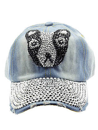 HAT AND CAP   FRENCH BULLDOG  NLH2378RDBLU