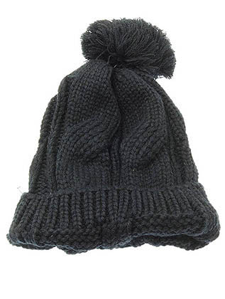 HAT AND CAP   POM POM  NLH2387BLK