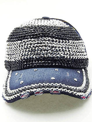 HAT AND CAP   METALLIC STUD  NLH2410RDBLK
