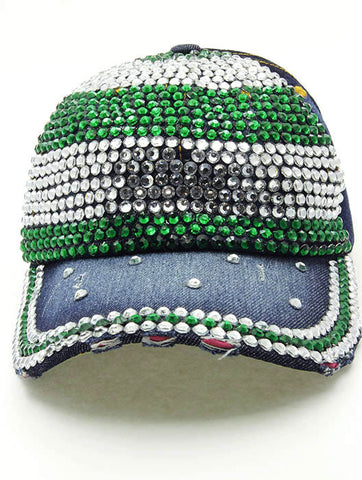 HAT AND CAP   METALLIC STUD  NLH2410RDGRN - Scarvesnthangs
 - 2