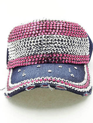 HAT AND CAP   METALLIC STUD  NLH2410RDPNK