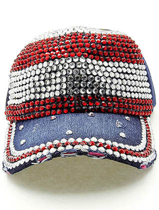 HAT AND CAP   METALLIC STUD  NLH2410RDRED