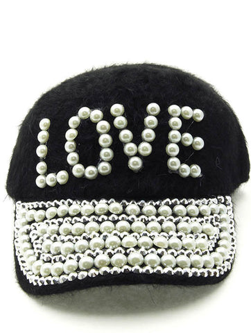 HAT AND CAP   LOVE  NLH2411CRMBLK - Scarvesnthangs
 - 2