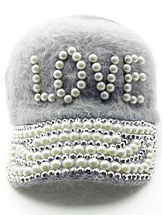 HAT AND CAP   LOVE  NLH2411CRMGRY