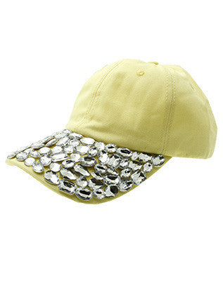 HAT AND CAP   FACETED LUCITE STONE  NLH2475RDYEW