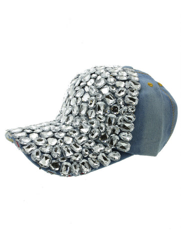 HAT AND CAP   FACETED LUCITE STONE  NLH2485RDBLU - Scarvesnthangs
 - 2