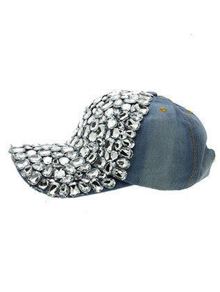 HAT AND CAP   FACETED LUCITE STONE  NLH2485RDBLU - Scarvesnthangs
 - 3