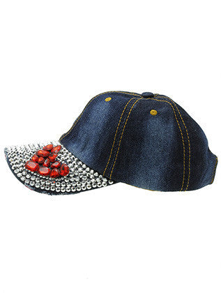 HAT AND CAP   METALLIC STUD  NLH3005RDDBLU - Scarvesnthangs
 - 3