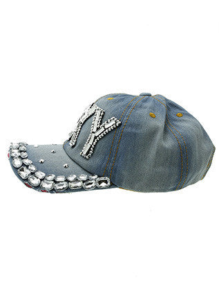 HAT AND CAP   FACETED LUCITE STONE  NLH3021RDBLU - Scarvesnthangs
 - 3
