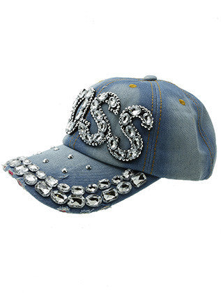 HAT AND CAP   FACETED LUCITE STONE  NLH3023RDBLU