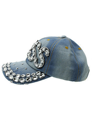HAT AND CAP   FACETED LUCITE STONE  NLH3023RDBLU - Scarvesnthangs
 - 3