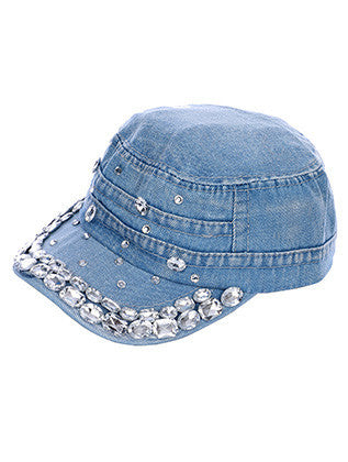 HAT AND CAP   LUCITE STONE  NLH3058RDBLU