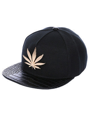 HAT AND CAP   METAL LEAF  NLH3064GDBLK