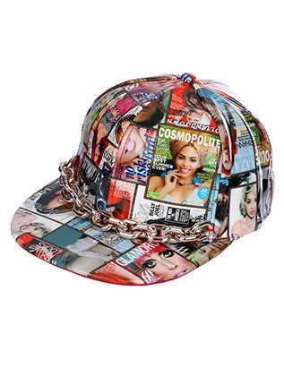 HAT AND CAP   MAGAZINE PRINT  NLH3071GDMLT