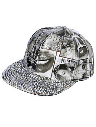 HAT AND CAP   MAGAZINE PRINT  NLH3076RDBLK