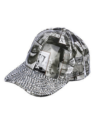 HAT AND CAP   MAGAZINE PRINT  NLH3077RDBLK