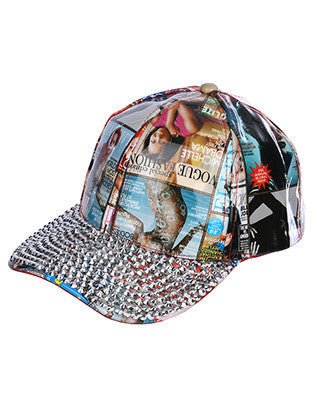 HAT AND CAP   MAGAZINE PRINT  NLH3077RDMLT