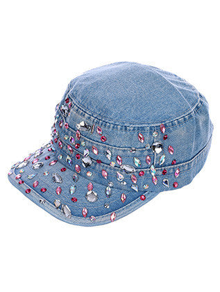 HAT AND CAP   LUCITE STONE  NLH3078MLTBLU