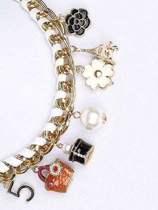 NECKLACE  NLN2018GDWHT - Scarvesnthangs
 - 3