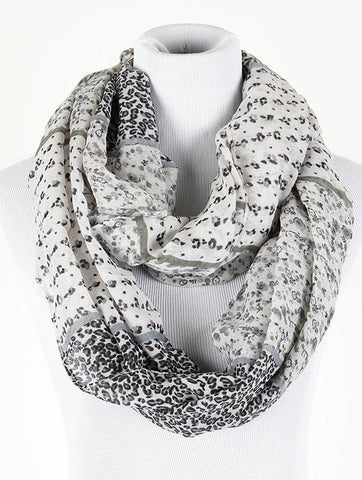 SCARF   FLORAL ANIMAL PRINT  NYF59092WHT - Scarvesnthangs
 - 2