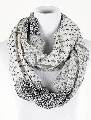 SCARF   FLORAL ANIMAL PRINT  NYF59092WHT