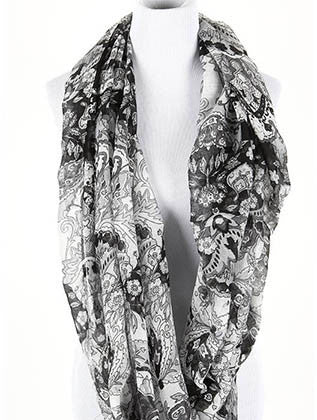 SCARF   FLORAL PRINT  NYF59093BLK - Scarvesnthangs
 - 3