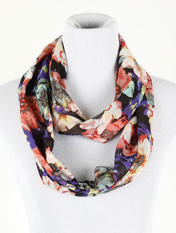 SCARF   FLORAL PRINT  NYF59094BLU - Scarvesnthangs
 - 2