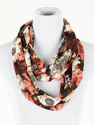 SCARF   FLORAL PRINT  NYF59094PNK - Scarvesnthangs
 - 1