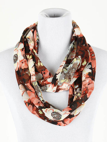 SCARF   FLORAL PRINT  NYF59094PNK - Scarvesnthangs
 - 2