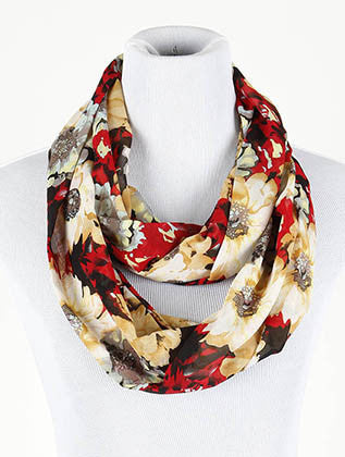 SCARF   FLORAL PRINT  NYF59094RED