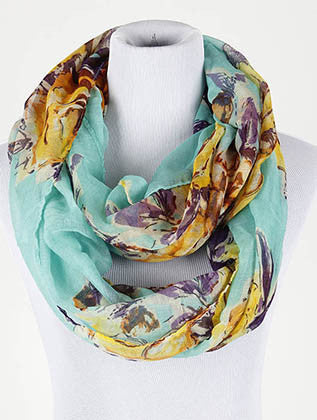 SCARF   FLORAL PRINT  NYF59095BLU