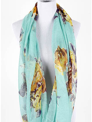 SCARF   FLORAL PRINT  NYF59095BLU - Scarvesnthangs
 - 3