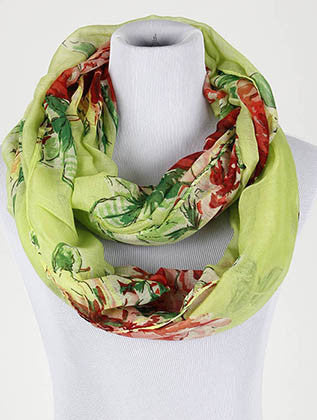 SCARF   FLORAL PRINT  NYF59095GRN - Scarvesnthangs
 - 1